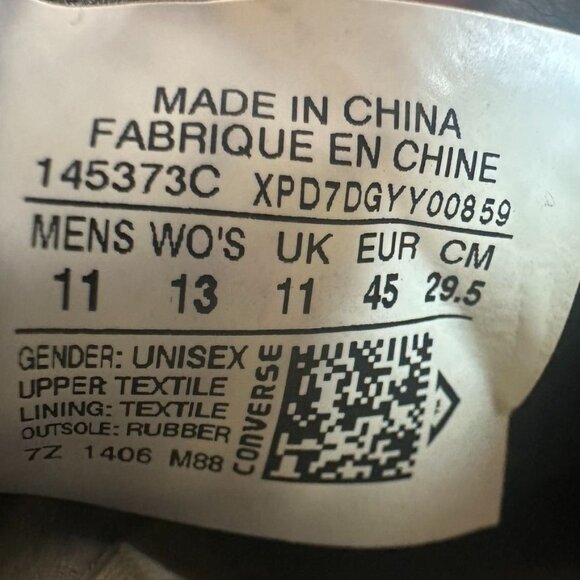 Converse John Varvatos All Star Low Top Sneakers Black Leather Size US Mens 11 - Picture 13 of 13